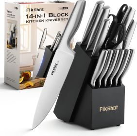 Kitchen Knife Set, Premium Stainless Steel Knife Block Set,