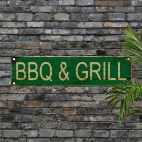 CIFbuy Vintage Aluminum BBQ Sign UV Printed Metal Plaque Waterproof Dustproof For Home Garage Cafe Restaurant Bar Decor (TikTok, Temu Pick-up Ser (Option: defaulttitle)