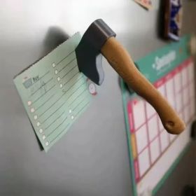 Novelty Knife Shaped Refrigerator Magnet Funny Kitchen Decor Magnetic Note Holder For Fridge And Metal Surface (Option: 1 PC-Axe Style)